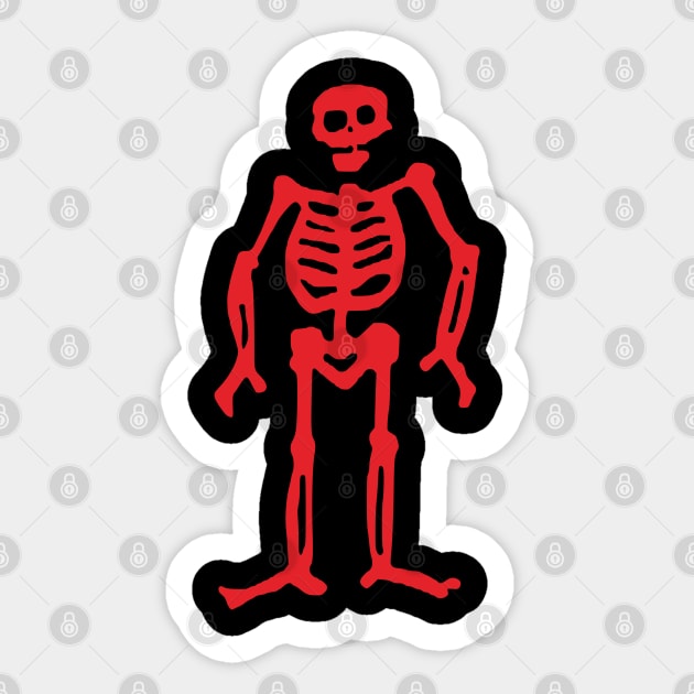 Pirate Flag - Pirate Edward Low - Red Skeleton Flag Sticker by Yesteeyear